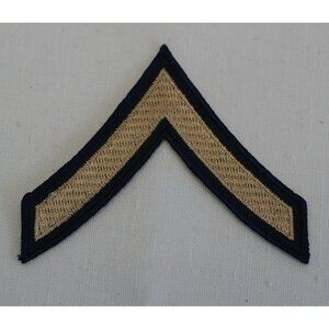 U.S. Army Private E-2 Blue & Gold Dress Chevron Patch Enlisted Rank Insignia NOS